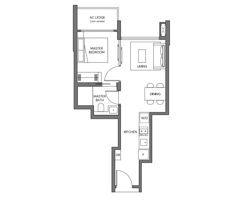 Canberra Crescent 1 Bedroom Floor Plan